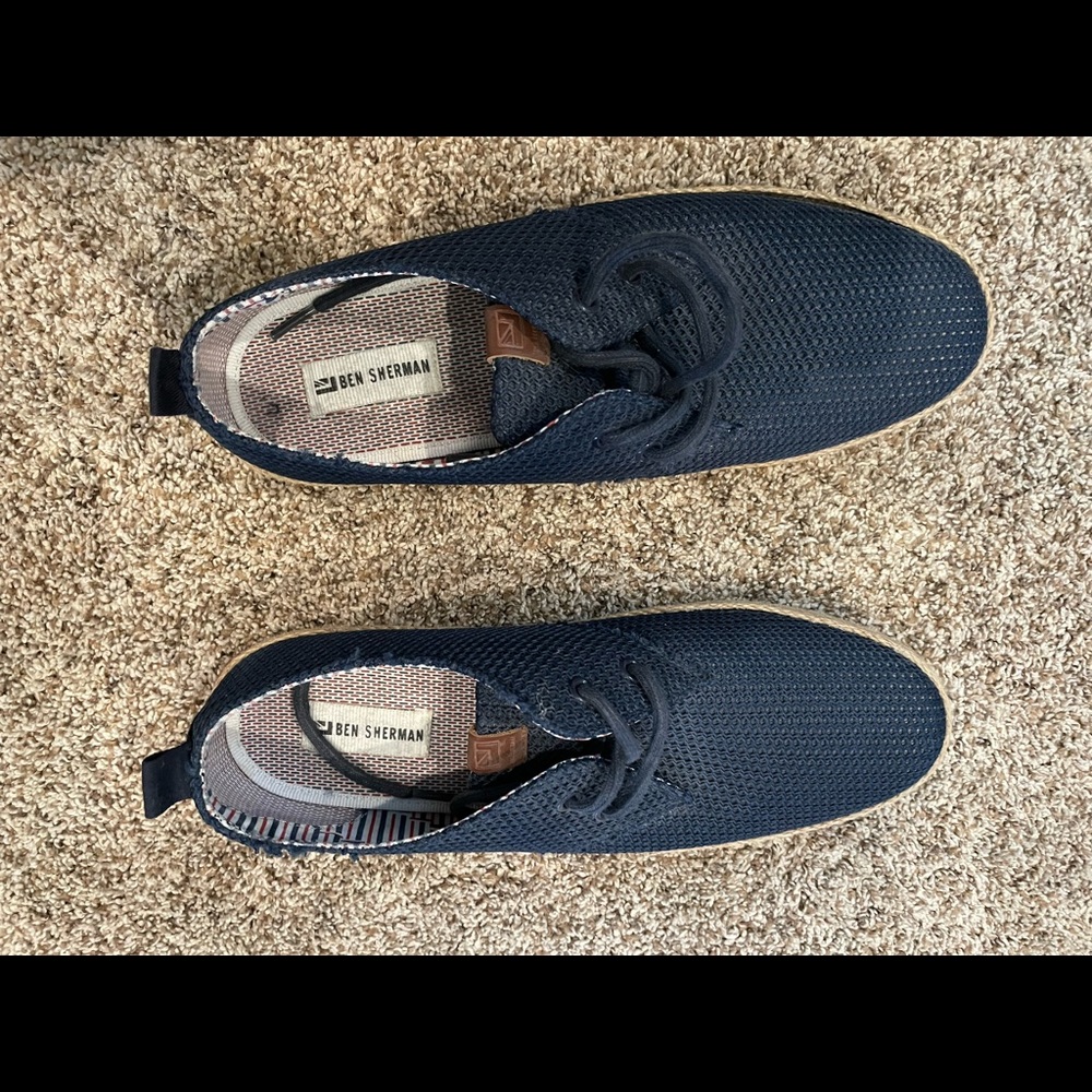 Mens Shoes - Navy Espadrilles- Ben Sherman - Lace Up